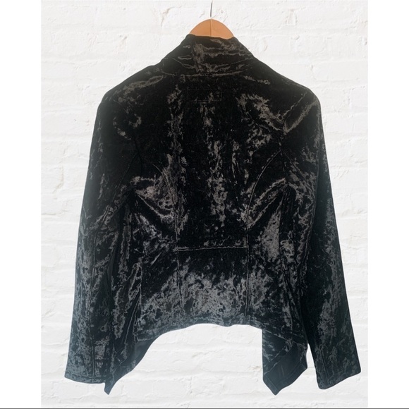 Blank NYC Velvet Asymmetrical Draped Zipper Moto Jacket Style 16r-9027mx - Picture 7 of 10
